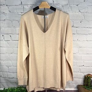 Zenana Cream Knit Pullover. Viscose blend. Cozy and flowy. Size 1X/2X NWOT